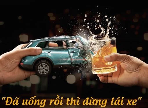 Uống rượu bia không nên lái xe